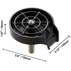 Glass Rinser, 10 Powerful Spraying Jets Rotating Cup Rinser for Sink, Wearproof ABS Kitchen Sink Faucet Cup Washer & ABS Cup Holder for Baby Bottle, Glass Cup, Wine Glass (Black Base)