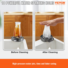 Glass Rinser 10-Hole Rotating Stainless Steel Washer ABS Cup Holder