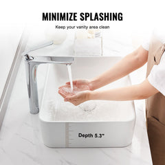 Modern Ceramic Vessel Sink 48x37cm Bathroom Vanity Bowl Countertop White