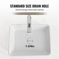 Modern Ceramic Vessel Sink 48x37cm Bathroom Vanity Bowl Countertop White