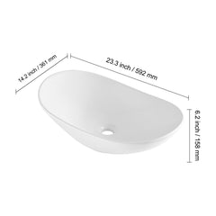 Modern Ceramic Vessel Sink 60x36cm Bathroom Vanity Bowl Countertop