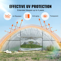 Greenhouse Plastic Sheeting 12 x 50 ft 6Mil Clear Polyethylene Film