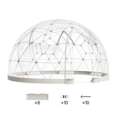 Garden Dome Tent, 3.6 x 2.2 m Outdoor Clear Bubble Tent for 4-7 Person, Weatherproof Geodesic Dome Greenhouse with Window, PVC Igloo Tents for Backyard Patios Camping Party Wedding