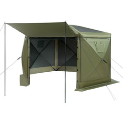 Pop up Gazebo Screen Tent, 3x3 m Large 6-Sided Camping Canopy Tent with Removable Top & Carry Bag, Quick-Set & Bite-Proof, Screen House Sun Shelter for 6-8 Persons Backyard Patio, Green