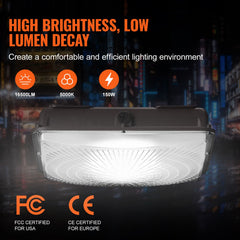 4 PCS LED Canopy Light 150W 16500LM 5000K Daylight Outdoor Canopy Lighting