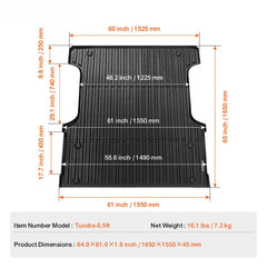 Truck Bed Mat Fit 2022-2024 Toyota Tundra TPE Truck Bed Liner Accessories