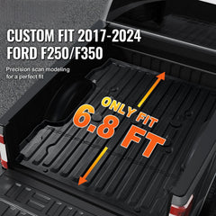 Truck Bed Mat Fit 2017-2024 Ford F250/F350 TPE Truck Bed Liner Accessories
