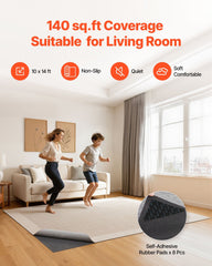 Rug Pad 3.05 x 4.27 m, Non-slip Carpet Area Pad, Rug Mat Padding with Dual Surface Felt Cushion & Rubber Gripper, Hardwood Floor Protection for All Floors, Finishes, Keeps Carpets in Place