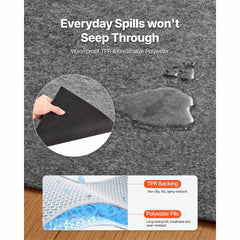 Rug Pad 2.44 x 3.05 m, Non-slip Carpet Area Pad, Rug Mat Padding with Dual Surface Felt Cushion & Rubber Gripper, Hardwood Floor Protection for All Floors, Finishes, Keeps Carpets in Place