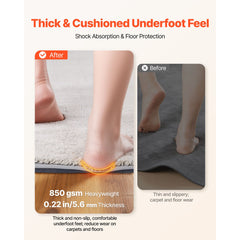 Rug Pad 2.44 x 1.52 m, Non-slip Carpet Area Pad, Rug Mat Padding with Dual Surface Felt Cushion & Rubber Gripper, Hardwood Floor Protection for All Floors, Finishes, Keeps Carpets in Place