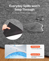Rug Pad 2.44 x 1.52 m, Non-slip Carpet Area Pad, Rug Mat Padding with Dual Surface Felt Cushion & Rubber Gripper, Hardwood Floor Protection for All Floors, Finishes, Keeps Carpets in Place