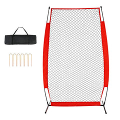 I Screen Baseball for Batting Cage, 7x4 ft Baseball & Softball Safety Screen, Body Protector Portable Batting Screen with Carry Bag & Ground Stakes, Baseball Pitching Net for Pitchers Protection