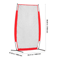 I Screen Baseball for Batting Cage, 7x4 ft Baseball & Softball Safety Screen, Body Protector Portable Batting Screen with Carry Bag & Ground Stakes, Baseball Pitching Net for Pitchers Protection