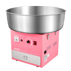 Electric Cotton Candy Machine, 1000W Commercial Candy Floss Maker with 52cm Stainless Steel Bowl, Sugar Scoop, and Drawer, Easy Home Use, Perfect for Kids Birthday, Family Party, Pink
