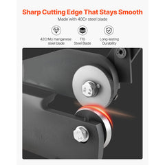 Sheet Metal Shear, Throatless Rotary Hand Shear, 16 Gauge Mild Steel Sheet Cutter with 1.5 mm Capacity, with Solid Construction, Mounting Type, for Cutting Steel, Copper, Rebar, and Aluminum