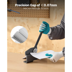 Sheet Metal Shear, Throatless Rotary Hand Shear, 16 Gauge Mild Steel Sheet Cutter with 1.5 mm Capacity, with Solid Construction, Mounting Type, for Cutting Steel, Copper, Rebar, and Aluminum