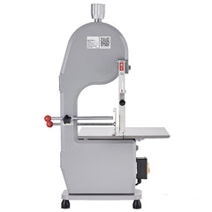 Commercial Electric Meat Bandsaw, 1500W Stainless Steel Countertop Bone Sawing Machine, Workbeach 19.3" x 15", 0.16-7.9 Inch Cutting Thickness, Frozen Meat Cutter with 6 Blades for Rib Pork Beef