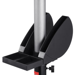Bench Grinder Stand, Bench Grinder Vise Floor Pedestal with 31.5 x 25.4 cm Mounting Plate, Height-Adjustable Pedestal Stand with Grinding Wheel Storage Compartment & Heavy-Duty Cast Iron Base