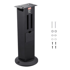 Bench Grinder Stand, Heavy-Duty Grinder and Vise Floor Pedestal with 28 x 17 cm Mounting Plate, Grinding Wheel Storage Compartments & Cast Iron Base, Compatible with Most Bench Grinders