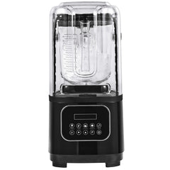 Professional Blender with Shield, Commercial Countertop Blenders, 2L Jar Blender Combo, Stainless Steel 9 Speed & 5 Functions Blender, for Shakes, Smoothies, Peree, and Crush Ice, Black