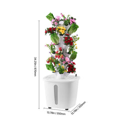 Hydroponic Growing System, 30 Pods Vertical 6 Tiers Hydroponic Tower, Home Hydronic Garden with Water Pump & Timer, Water Circulation Plants Germination Kit for Indoor Herbs Fruits & Vegetables