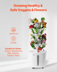 Hydroponic Growing System, 30 Pods Vertical 6 Tiers Hydroponic Tower, Home Hydronic Garden with Water Pump & Timer, Water Circulation Plants Germination Kit for Indoor Herbs Fruits & Vegetables