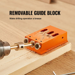 30 Pcs Pocket Hole Jig Kit, Adjustable & Easy to Use Pocket Hole Jig System with Step Drills, Wrenches, Drill Stop Rings, and Square Drive Bits, Dual Scale Marks for DIY Carpentry Projects