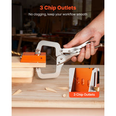 Pocket Hole Jig Kit, 12.7 to 38.1 mm Adjustable, Jig Pocket Hole System with Toolcase, C-Clamp, Step Drill, Hex Wrench, Drill Stop Ring, Square Drive Bit, Reinforced Metal Frame, for Woodworking