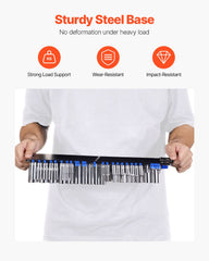 Portable Socket Organizer Tray, 2PCS Metric & SAE Socket Organizer Set Hold up to 160 Sockets, 1/4", 3/8" and 1/2" Heavy-Duty Socket Rail with Handle & Steel Base for Tool Box Drawer