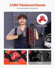 Portable Socket Organizer Tray, 2PCS Metric & SAE Socket Organizer Set Hold up to 160 Sockets, 1/4", 3/8" and 1/2" Heavy-Duty Socket Rail with Handle & Steel Base for Tool Box Drawer