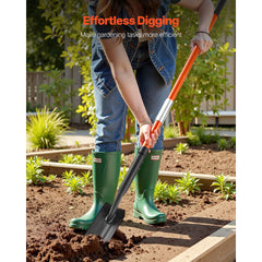 Trench Shovel, 10.4 cm Blade Heavy-Duty Trenching Shovel, Narrow Spade Trench Digger with Fiberglass Handle and Non-Slip Grip, for Gardening, Digging Holes, Trenching, and Planting, 142.5 cm