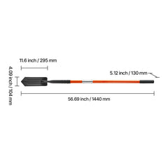 Trench Shovel, 10.4 cm Blade Heavy-Duty Trenching Shovel, Narrow Spade Trench Digger with Fiberglass Handle and Non-Slip Grip, for Gardening, Digging Holes, Trenching, and Planting, 142.5 cm