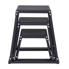 Plyometric Jump Boxes, 12/18/24 Inch Plyo Box, Platform and Jumping Agility Box, Anti-Slip Fitness Exercise Step Up Box Set for Home Gym Training, Conditioning Strength Training, Black