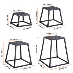 Plyometric Jump Boxes, 12/18/24/30 Inch Plyo Box, Platform and Jumping Agility Box, Anti-Slip Fitness Exercise Step Up Box Set for Home Gym Training, Conditioning Strength Training, Black