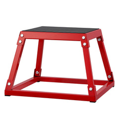 Plyometric Jump Box, 12 Inch Plyo Box, Steel Plyometric Platform and Jumping Agility Box, Anti-Slip Fitness Exercise Step Up Box for Home Gym Training, Conditioning Strength Training, Red