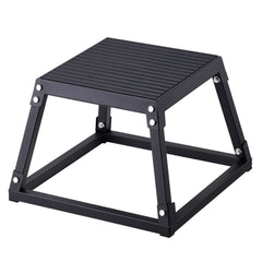 Plyometric Jump Box, 12 Inch Plyo Box, Steel Plyometric Platform and Jumping Agility Box, Anti-Slip Fitness Exercise Step Up Box for Home Gym Training, Conditioning Strength Training, Black