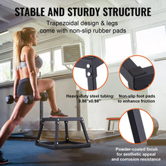 Plyometric Jump Box, 12 Inch Plyo Box, Steel Plyometric Platform and Jumping Agility Box, Anti-Slip Fitness Exercise Step Up Box for Home Gym Training, Conditioning Strength Training, Black