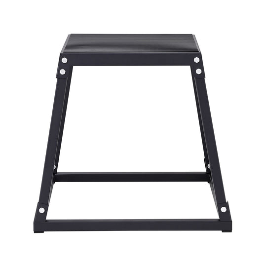 Plyometric Jump Box, 18 Inch Plyo Box, Steel Plyometric Platform and Jumping Agility Box, Anti-Slip Fitness Exercise Step Up Box for Home Gym Training, Conditioning Strength Training, Black
