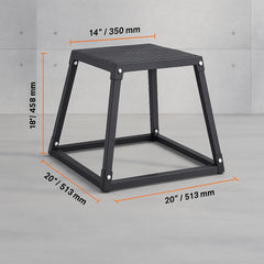 Plyometric Jump Box, 18 Inch Plyo Box, Steel Plyometric Platform and Jumping Agility Box, Anti-Slip Fitness Exercise Step Up Box for Home Gym Training, Conditioning Strength Training, Black