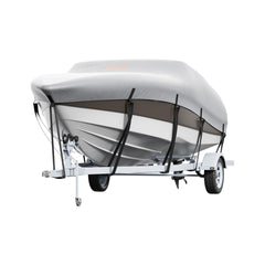 Boat Cover 600D Waterproof 17-19 ft Boat Cover V-Hull Tri-Hull Runabout