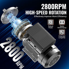 2.2KW Electric Motor 2800 rpm, AC 220~240V 13.8A, 90L, B3 Frame, Air Compressor Motor Single Phase, 24mm Keyed Shaft, CW/CCW Rotation for Agricultural Machinery and General Equipment