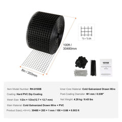 8in x 100ft Solar Panel Bird Guard Critter Guard Roll Kit 100pcs Fasteners