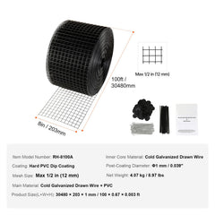 8in x 100ft Solar Panel Bird Guard Critter Guard Roll Kit 70pcs Fasteners