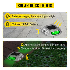 8-Pack Solar Driveway Light LED Road Markers Green for Garden Pathway
