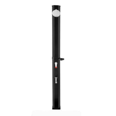35L Solar Heated Shower, 195cm Showerhead Height Outdoor Shower, with Foot Faucet & Soap Box Rack, Hot & Cold Water Adjustment, Freestanding for Backyard Poolside Beach Pool,Black