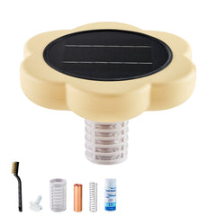 Solar Pool Ionizer, Petal Copper Pool Ionizer Up to 170343 L, Floating Automatic Water Cleaner and Purifier, Chlorine Free Water, with Copper Anode, Spring, Brush and Filter for Pools & Spas
