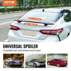 Universal Rear Spoiler 46.3'' GT Style Trunk Wing for Sedans and Coupes