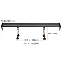 Universal Rear Spoiler GT Style Adjustable Trunk Wing Car Racing 43.3''