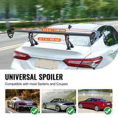 Universal Rear Spoiler GT Style Adjustable Trunk Wing Car Racing 43.3''