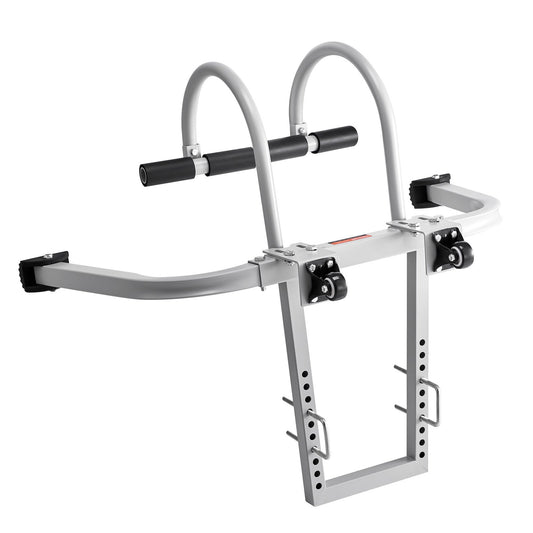 Ladder Stabilizer, 2 in 1 Extension Wall Ladder Standoff Hook, Roof Ridge Ladder Accessories Both Horizontally and Vertically, Heavy-duty Steel Rubber Grip T-Bar, Quick Access to Steep Roofs